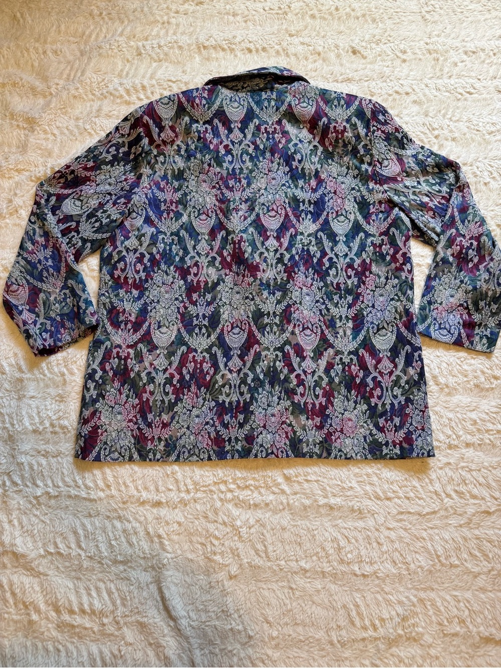 VTG 80s 90s Tapestry Brocade Blazer Plus Size 18 Jewel Tone USA Made retro - Picture 6 of 6